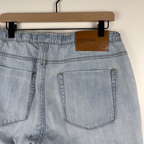 One Teaspoon Shabbies Drawstring Boyfriend Jeans Hustler Distressed Baggy Large - Picture 11 of 15